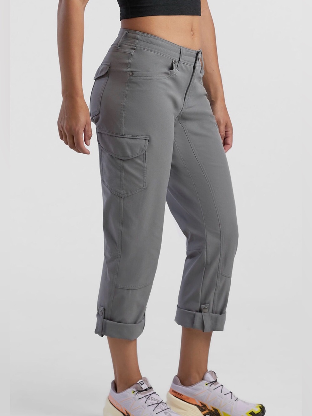 New Kühl Gray Capri Cargo women’s Pants with Roll-up
